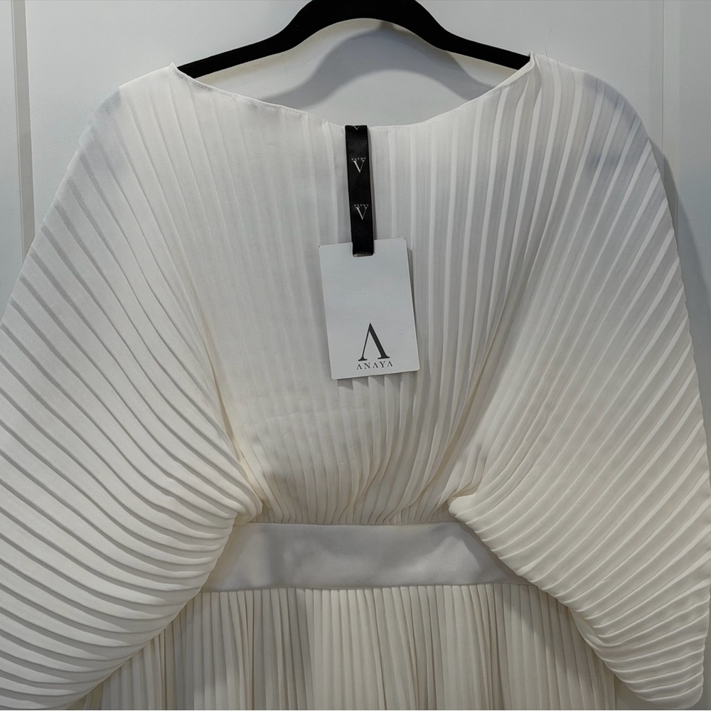 NWT ANAYA Off-White Pleated Gown - Picture 3 of 5